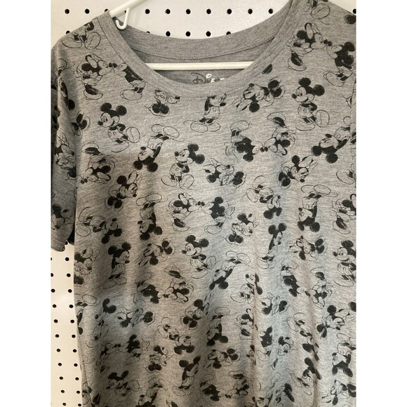 Disney mickey mouse T-shirt XL Gray All Over With Black Mickeys - Picture 2 of 6